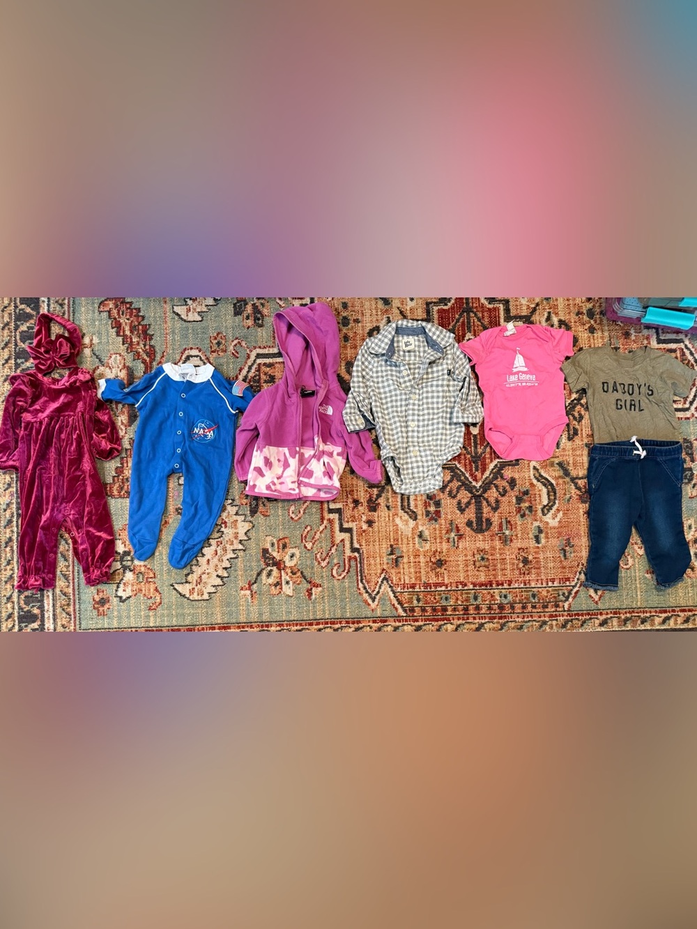 (1) The North Face Jacket + (6) 6mo Bundle Girls